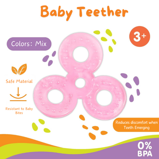 "Discover the perfect solution for your little one's teething discomfort with our adorable design soft silicone baby teether. Gentle on gums and irresistibly cute, our teether offers soothing relief while stimulating sensory development. Shop now at babyfairy.pk for a happy, teething baby!