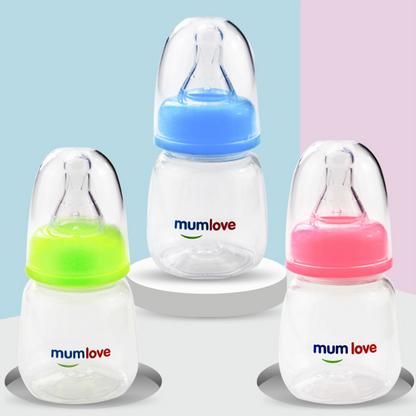 Discover the Cute Baby Plastic Feeder by Mumlove, made from BPA-free plastic and featuring a food-grade active silica gel nipple. Available in light green and baby pink, this 80ml (3 oz) feeder ensures a safe and comfortable feeding experience for your baby. Buy now from babyfairy.pk.