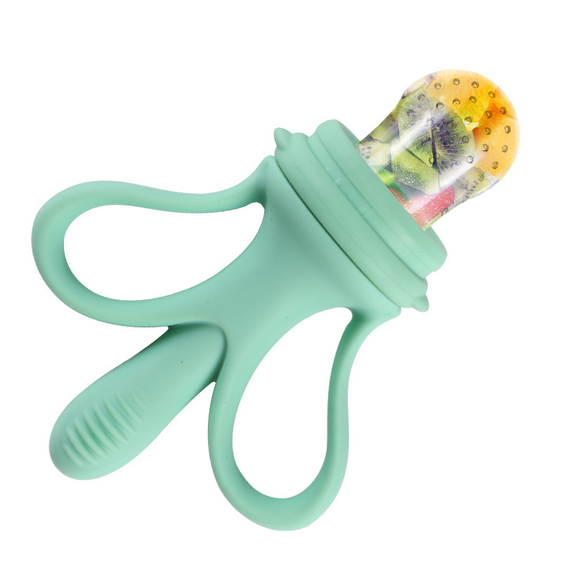 Baby fruit feeder pacifier with fresh fruit chunks - ideal for safe and enjoyable feeding experiences. Perfect for introducing solid foods to infants.