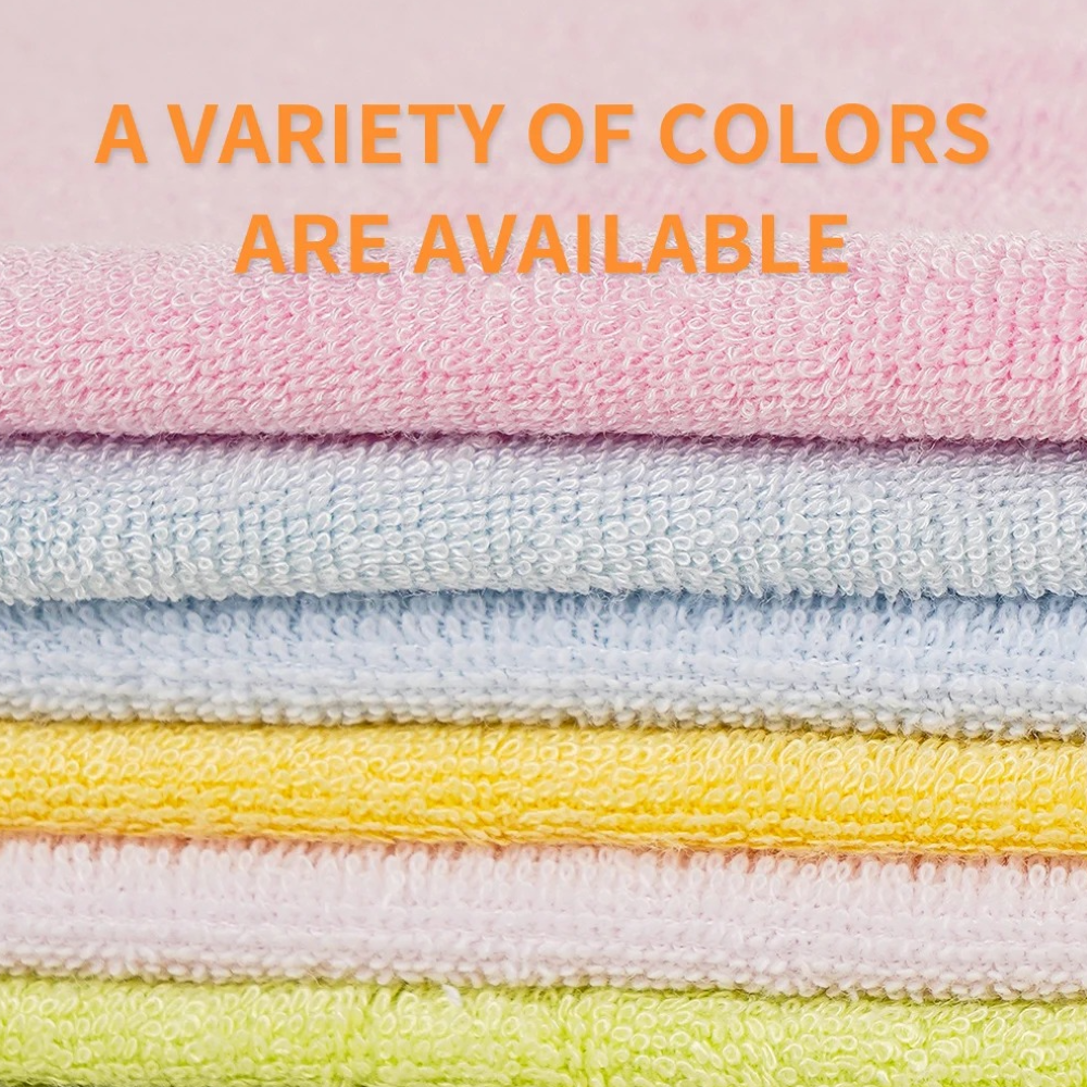 Experience gentle care with our Pack of 6 Baby Washcloths, crafted from soft towel material perfect for delicate baby skin. Featuring random colors and a plain, simple design, these washcloths are versatile for bath time, mealtime, and diaper changes. Available now at babyfairy.pk.