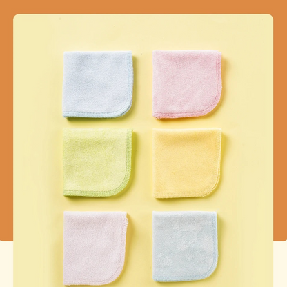 Experience gentle care with our Pack of 6 Baby Washcloths, crafted from soft towel material perfect for delicate baby skin. Featuring random colors and a plain, simple design, these washcloths are versatile for bath time, mealtime, and diaper changes. Available now at babyfairy.pk.