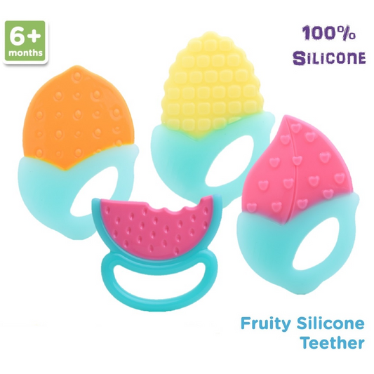 Discover soothing comfort for your little one with our adorable silicone baby teether! Made from safe, BPA-free materials, our teether features a fun fruit design to stimulate sensory development. Perfect for teething relief and easy to grasp, it's a must-have for every parent. Shop now!